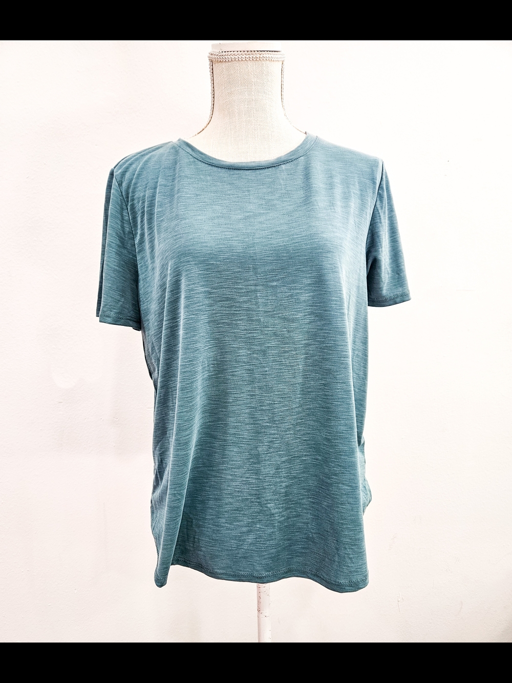 Simple Short Sleeve Tee in Dark Heathered Teal XL
